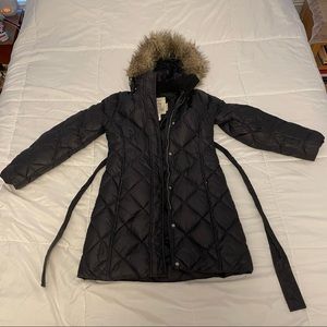 Eddie Bauer Premium Quality Goose Down 700 Fill Long Parka Black Sz XS Petite